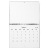 2017年カレ空白のンダー（祝日あり） カレンダー (2月 2026)