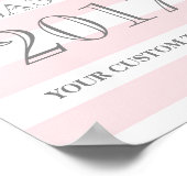 2017年クラスのグラッドサインシルバー紙吹雪赤面 ポスター (角)