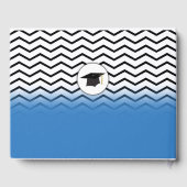 2017年クラスの青と黒のシェブロン卒業 ゲストブック (裏面)