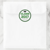 2017年クラス卒業のお願い(緑/黒) ラウンドシール (バッグ)
