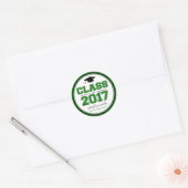 2017年クラス卒業のお願い(緑/黒) ラウンドシール (封筒)