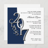 2017年クラス卒業ブルーシルバー 招待状 (正面/裏面)