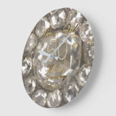 2017年ダイヤモンド結婚の60周年記念 ラージ壁時計 (傾斜)