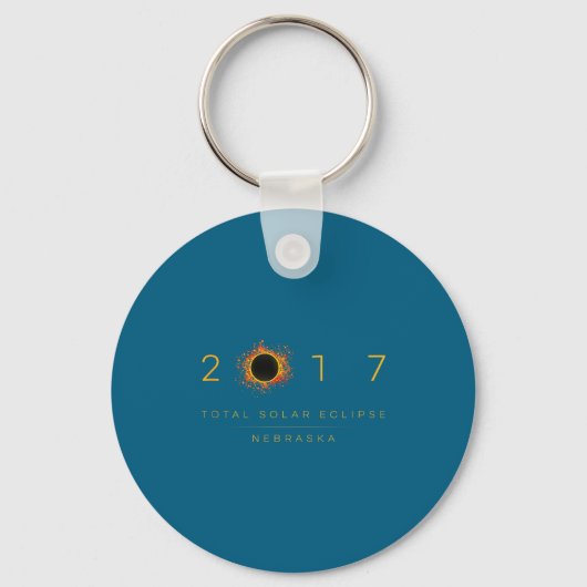 2017年ネブラスカ州皆既日食イラスト キーホルダー (正面)
