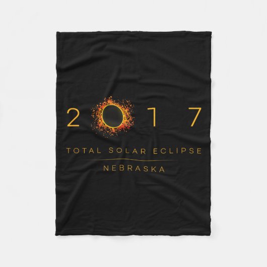2017年ネブラスカ州皆既日食 フリースブランケット (正面)