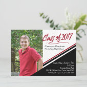 2017年ハンドスクリプトブラックとレッドフォトのクラス 招待状 (スタンド正面)