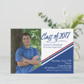 2017年ハンドスクリプトブルーとレッドフォトのクラス 招待状 (スタンド正面)