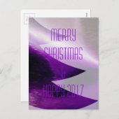 2017年パープルメリークリスマスハッピーニューイヤー シーズンポストカード (正面/裏面)