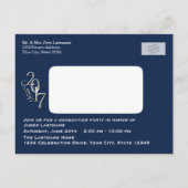 2017年フォトブルーの卒業パーティー インビテーションポストカード (裏面)