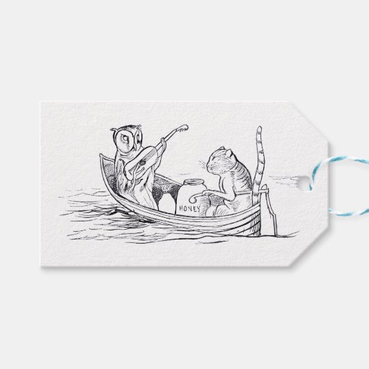 2017年フクロウとプッシェット(エドワード・リア) ギフトタグ (正面(横))