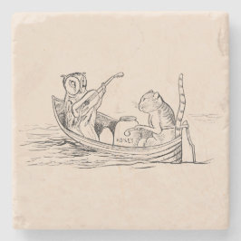 2017年フクロウとプッシェット（エドワード・リア） ストーンコースター