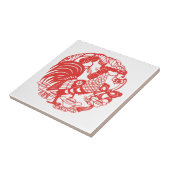 2017年中国のの切紙ルースターのタイル タイル (側面)