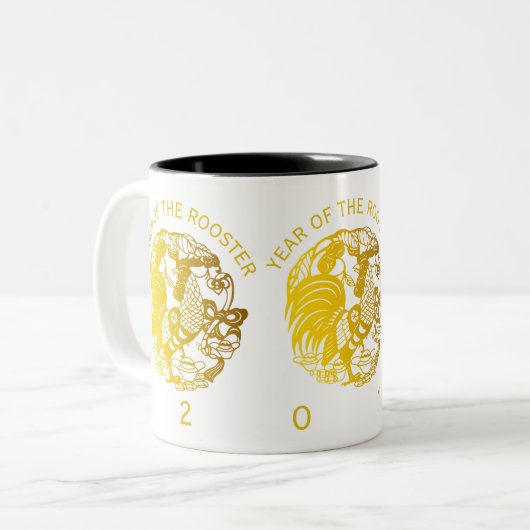2017年中国の金のペーパーカットマグ ツートーンマグカップ (正面左)
