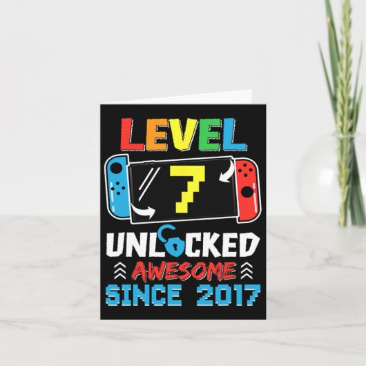 2017年以素晴らし降の7ロック解除ビデオゲーム誕生日 カード (正面)