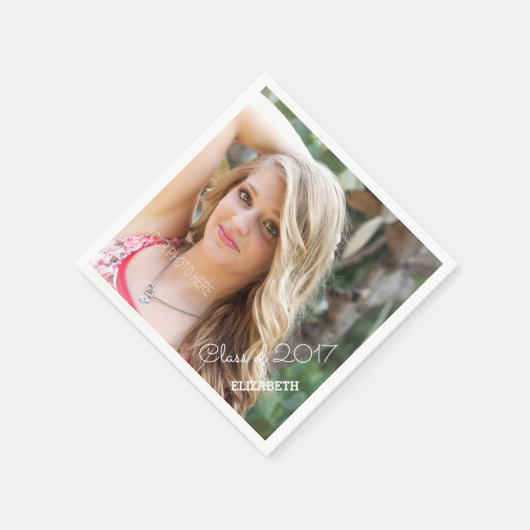 2017年写真卒業クラスパーソナライズされた スタンダードカクテルナプキン (角)