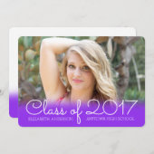 2017年写真卒業パープルクラス 招待状 (正面/裏面)
