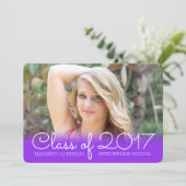 2017年写真卒業パープルクラス 招待状 (スタンド正面)