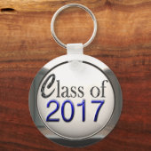2017年卒業キーチェーンのシルバーとブルーのクラス キーホルダー (正面)