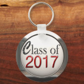 2017年卒業キーチェーンのシルバーとレッドクラス キーホルダー (正面)