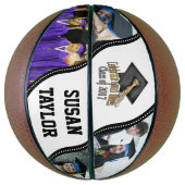 2017年卒業式の4枚の写真クラスを追加お祝い バスケットボール (縦)