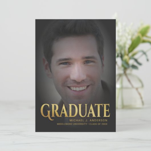 2017年卒業発表男らし金ゴールド文字 招待状 (スタンド正面)