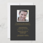 2017年卒業発表男らし金ゴールド文字 招待状 (裏面)