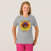 2017年太陽の日食、ひまわり、平和のシンボル Tシャツ (正面フル)