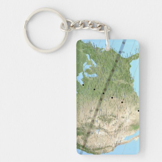 2017年太陽のEclipseパスの合計マップ キーホルダー (正面)