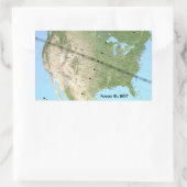 2017年太陽のEclipseパスの合計マップ 長方形シール (バッグ)