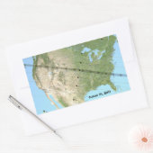 2017年太陽のEclipseパスの合計マップ 長方形シール (封筒)