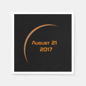 2017年威厳があるの部分食に近い最太陽の大21 スタンダードカクテルナプキン (正面)