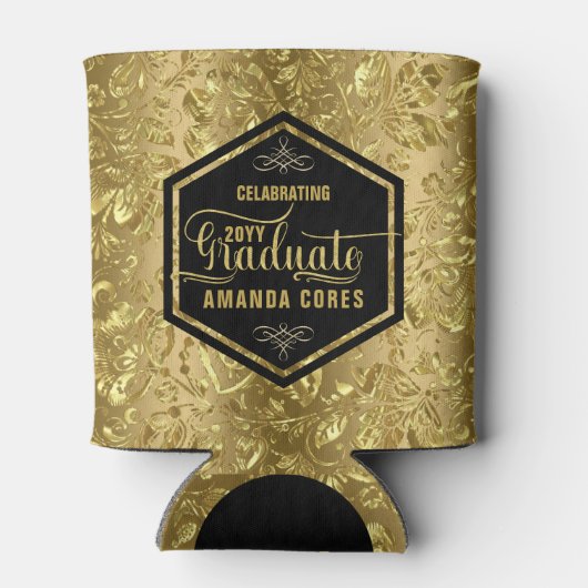 2017年度タイポグラフィ金ゴールドフローラダマスク 缶クーラー (裏面)