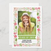 2017年度卒業フローラ縁ど写真 招待状 (正面/裏面)