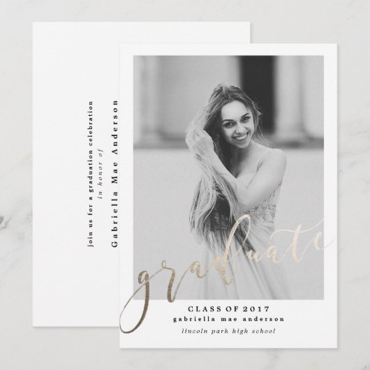 2017年度卒業式 卒業式招待状 招待状 (正面/裏面)