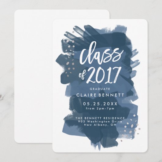 2017年度卒業生　絵に描かれた卒業式 案内状 (正面/裏面)