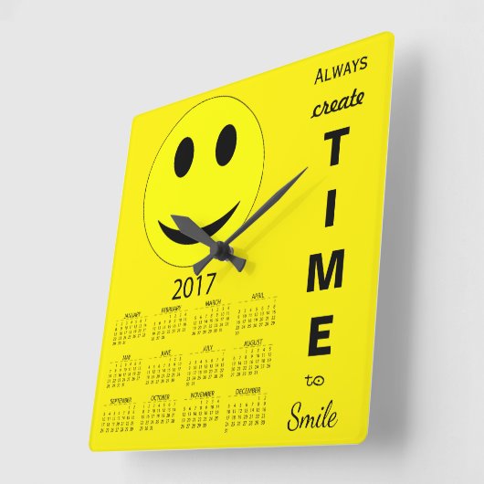 2017年新年おめでとう感動的カレンダー スクエア壁時計 (傾斜)