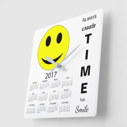2017年新年おめでとう感動的カレンダー スクエア壁時計 (傾斜)