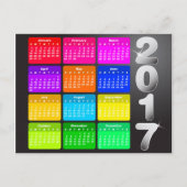 2017年明るい虹色の暦 ポストカード (正面)