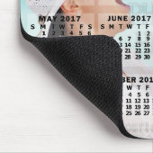 2017年月別カレンダー黒追加フォト文字 マウスパッド (コーナー)
