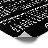 2017年月次カレンダー黒カスタム3枚 ポスター (角)