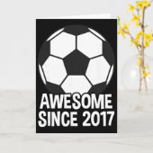 2017年生まれの9歳のサッカー9歳の誕生日 カード (黄色い花)