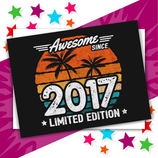 2017年生まれ限定版レトロかっこいい2017年から ポストカード