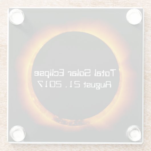 2017年皆既食太陽の ガラスコースター (裏面)