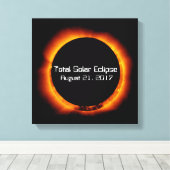 2017年皆既食太陽の キャンバスプリント (インサイチュ (ウッドフロア))