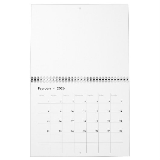 2017年空白のカレンダー付き休日と赤い線 カレンダー (2月 2026)