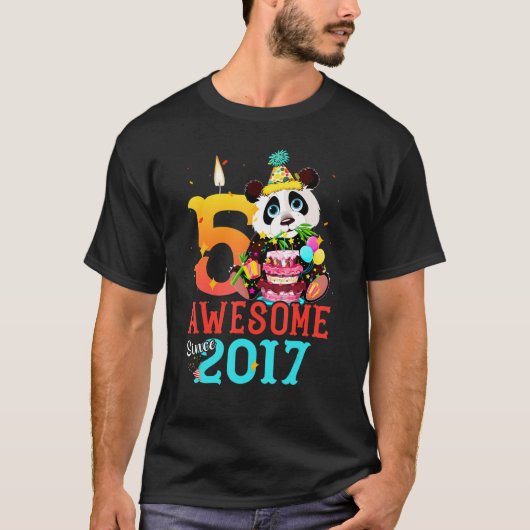 2017年素晴らしから5歳のパンダ5誕生日 Tシャツ (正面)