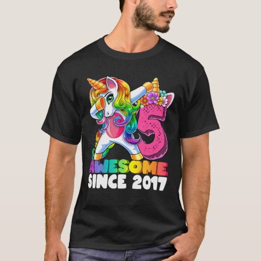 2017年素晴らし以来5ダビングUnicorn 5誕生日 Tシャツ (正面)