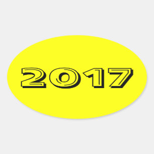 2017年黄色の楕円ステッカーのクラス(Janz) 楕円形シール