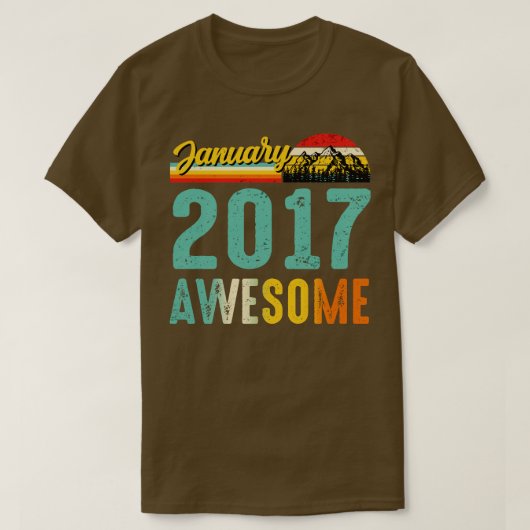 2017年1月誕生日ギフトシャツヴィンテージ1月2日 Tシャツ (デザイン正面)