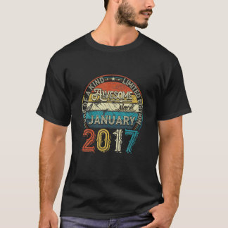 2017年1月限定版コーディネートレトロ5th Day Tシャツ